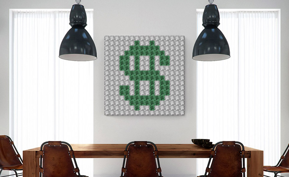 Green Dollar Sign Emoticon Money Jewel Pixel