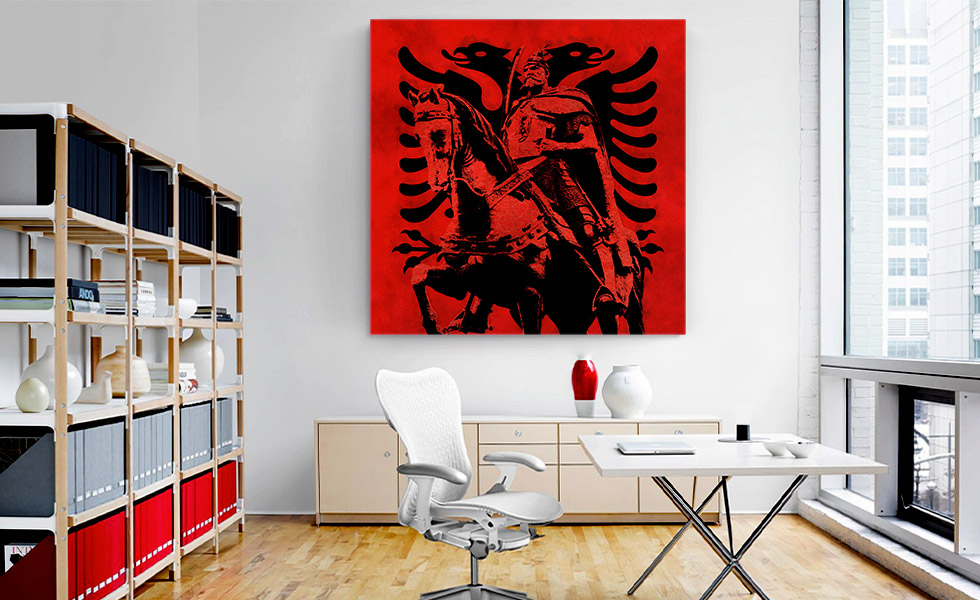 Skanderbeg Black and Red with Two-Headed Eagle Albania